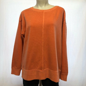 EDDIE Bauer Cozy Camp Easy Fleece Sweatshirt - Garment Orange Dye Size Med